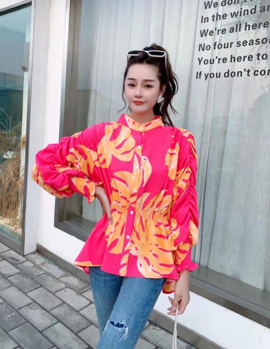 Tropical printed blouse