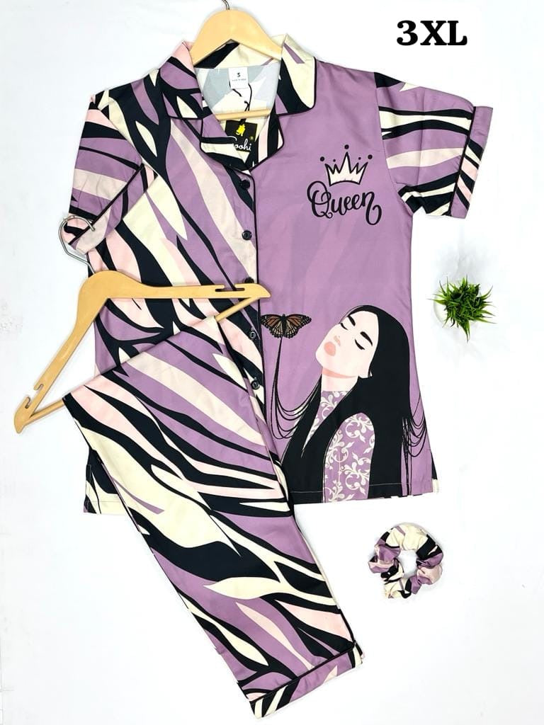 Zebra printed nightsuit