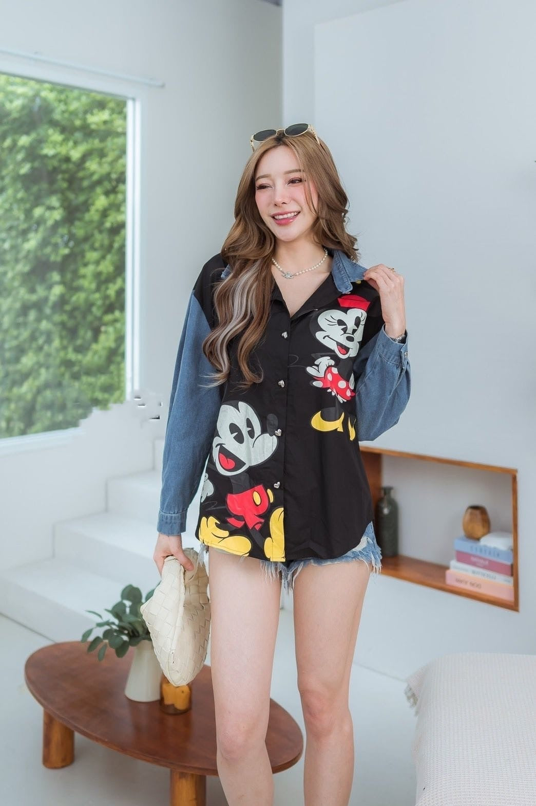 Mickey Mouse shirt denim black