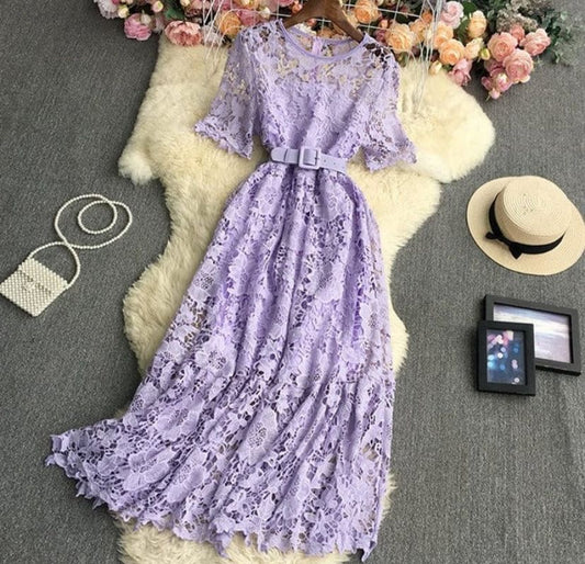 Heather laced dress lilac