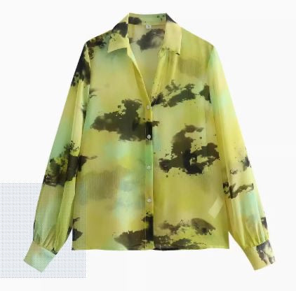 Satin printed shirt