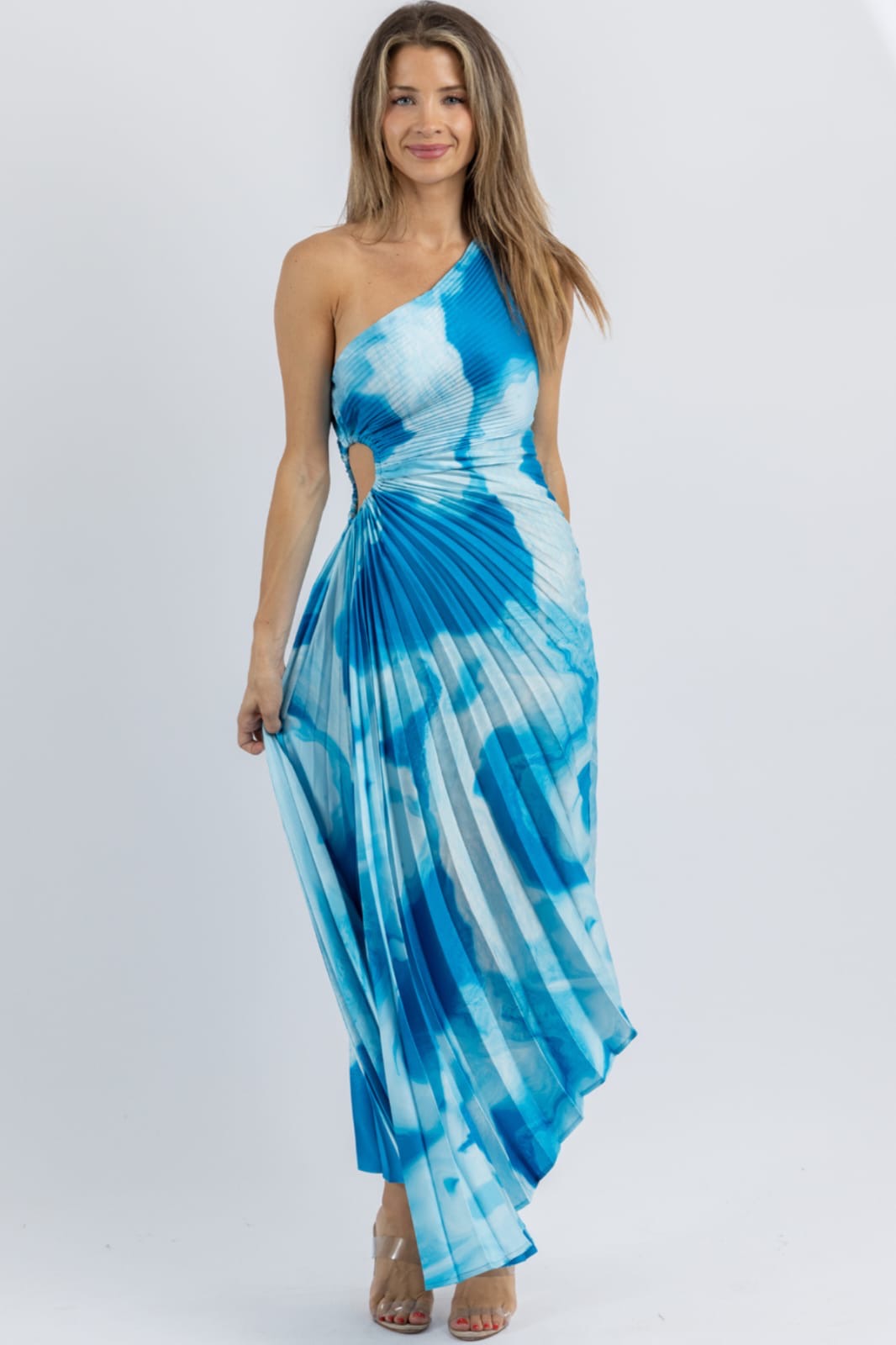 Emily one sided dress ocean