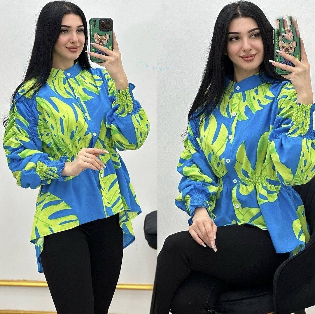 Tropical printed blouse