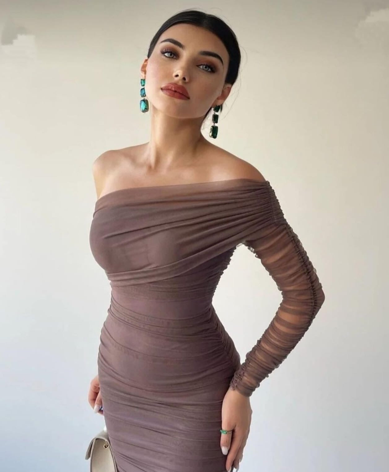 Senorita  bodycon dress mocha