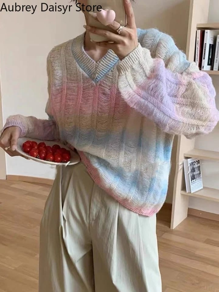 Rainbow pullover baggy style