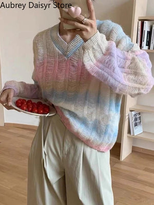 Rainbow pullover baggy style