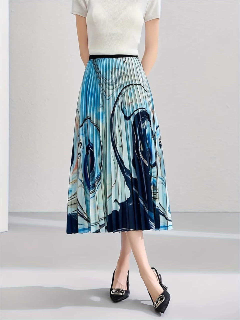 Marble printed skirt