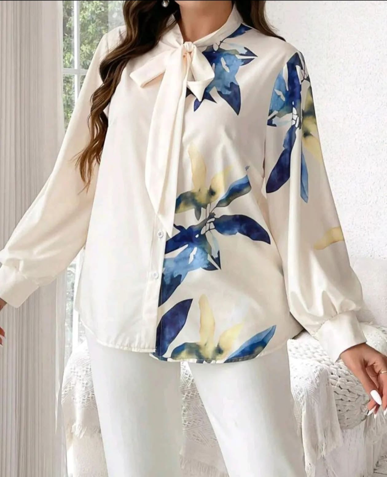 Liza floral shirt cream