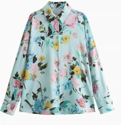 Satin printed shirt