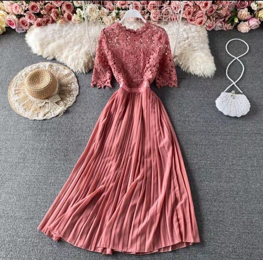 Kelly laced dress blush