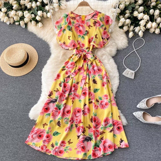 Rosetta floral dress yellow