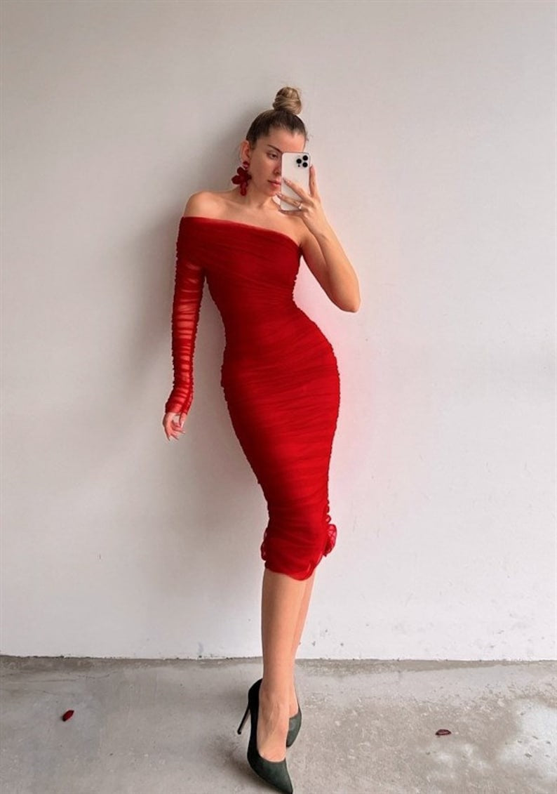 Tanya partywear red