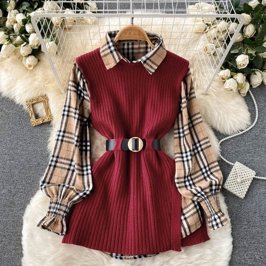 Bernard plaid blouse Christmas