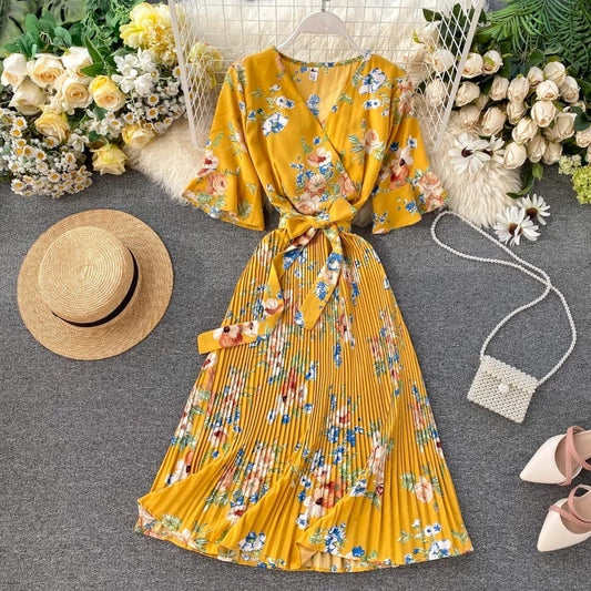 Natalia floral dress yellow