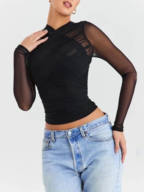 Dallas crisscross top black