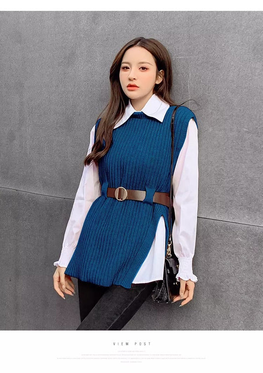 Kendal knitted shirt blue