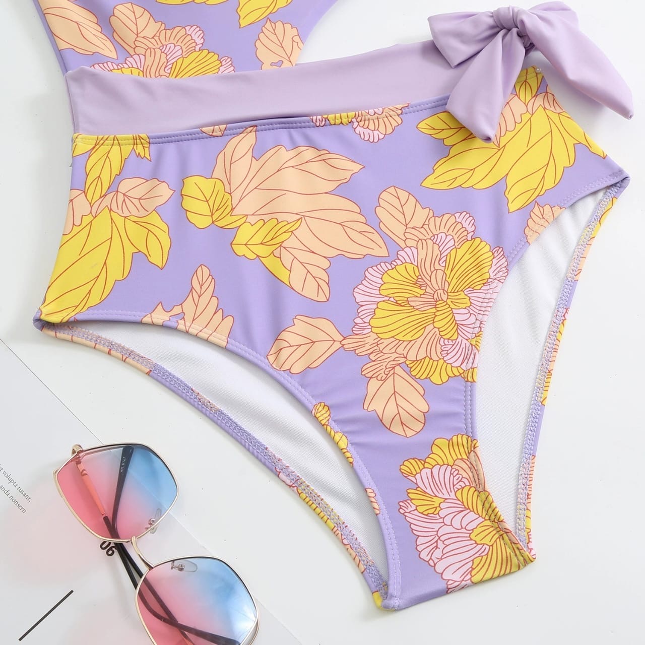 Lilac  swimsuit with sarong