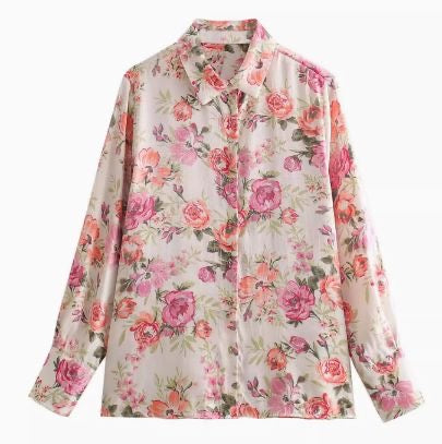 Satin printed shirt