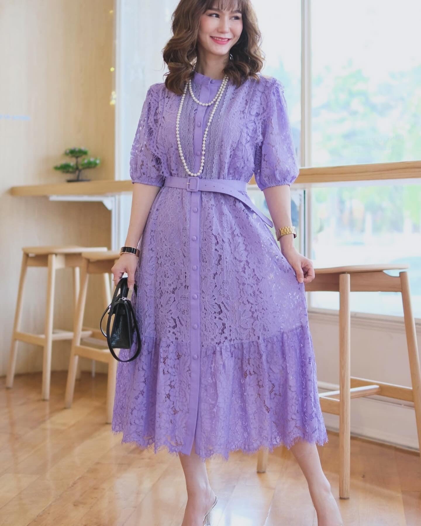 Meredith laced dress lilac