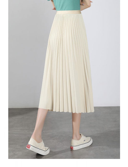 Monochrome pleated skirt pearl