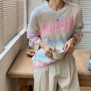 Rainbow pullover baggy style