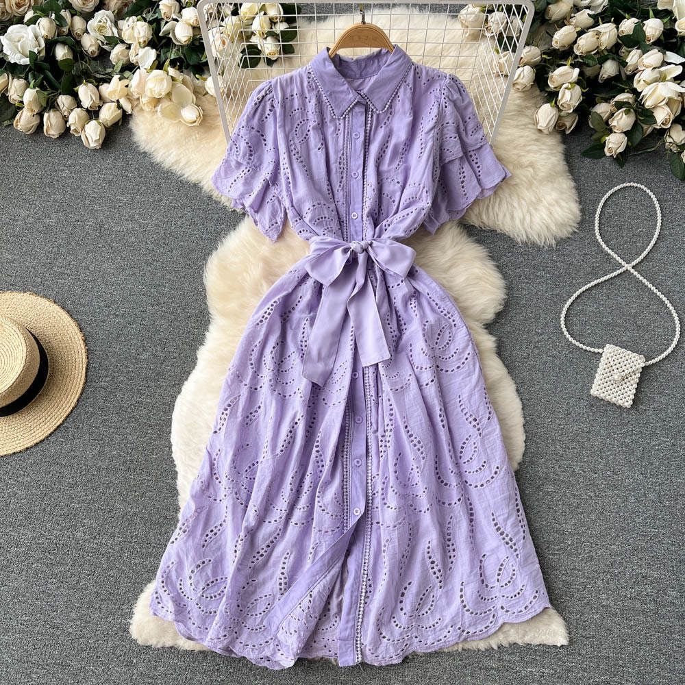 Tuscany summer cotton dress lilac