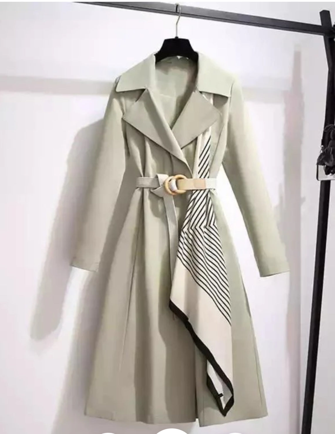 Terry trench coat olive green