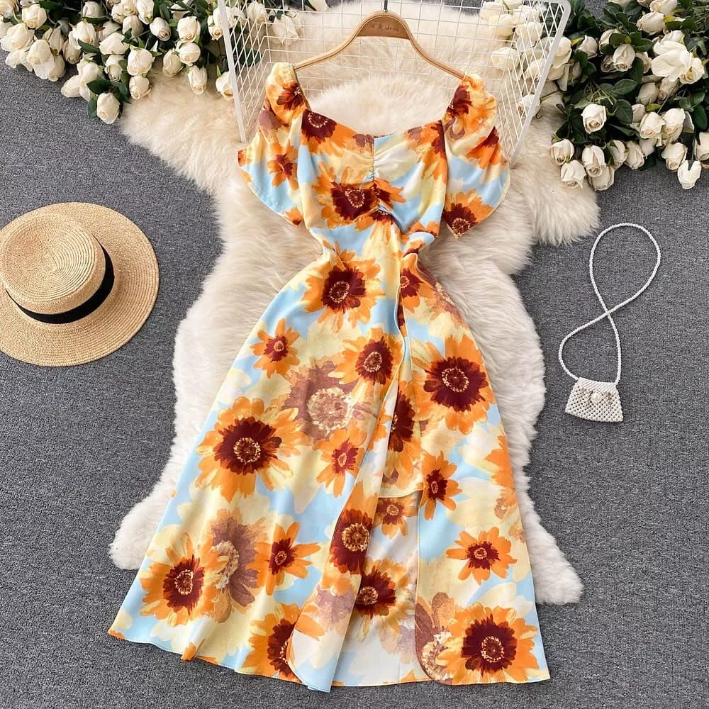 Maximus floral dress yellow