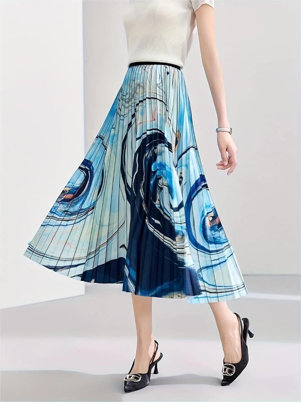 Marble printed skirt