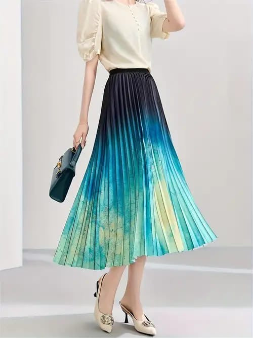 Fushion pleated skirt ink