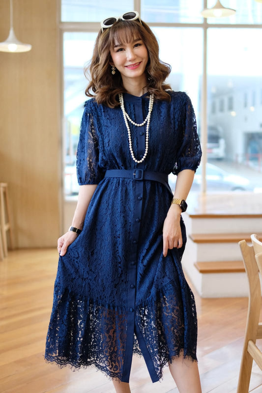 Kezia laced dress navy blue