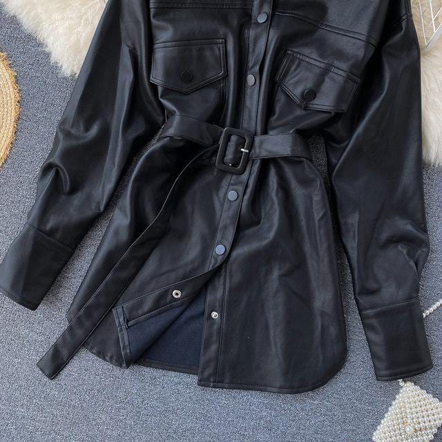 Jeremiah leather dress black