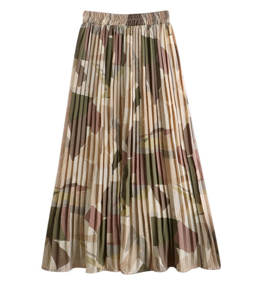 Camouflage - Pleated Skirt