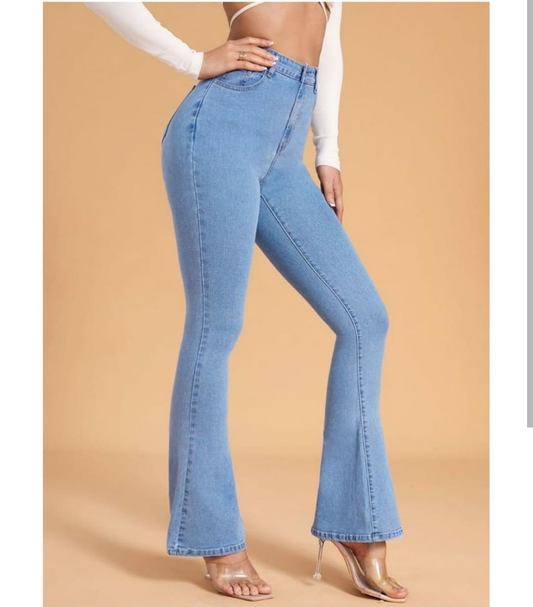 Solid bootcut flare jeans blue