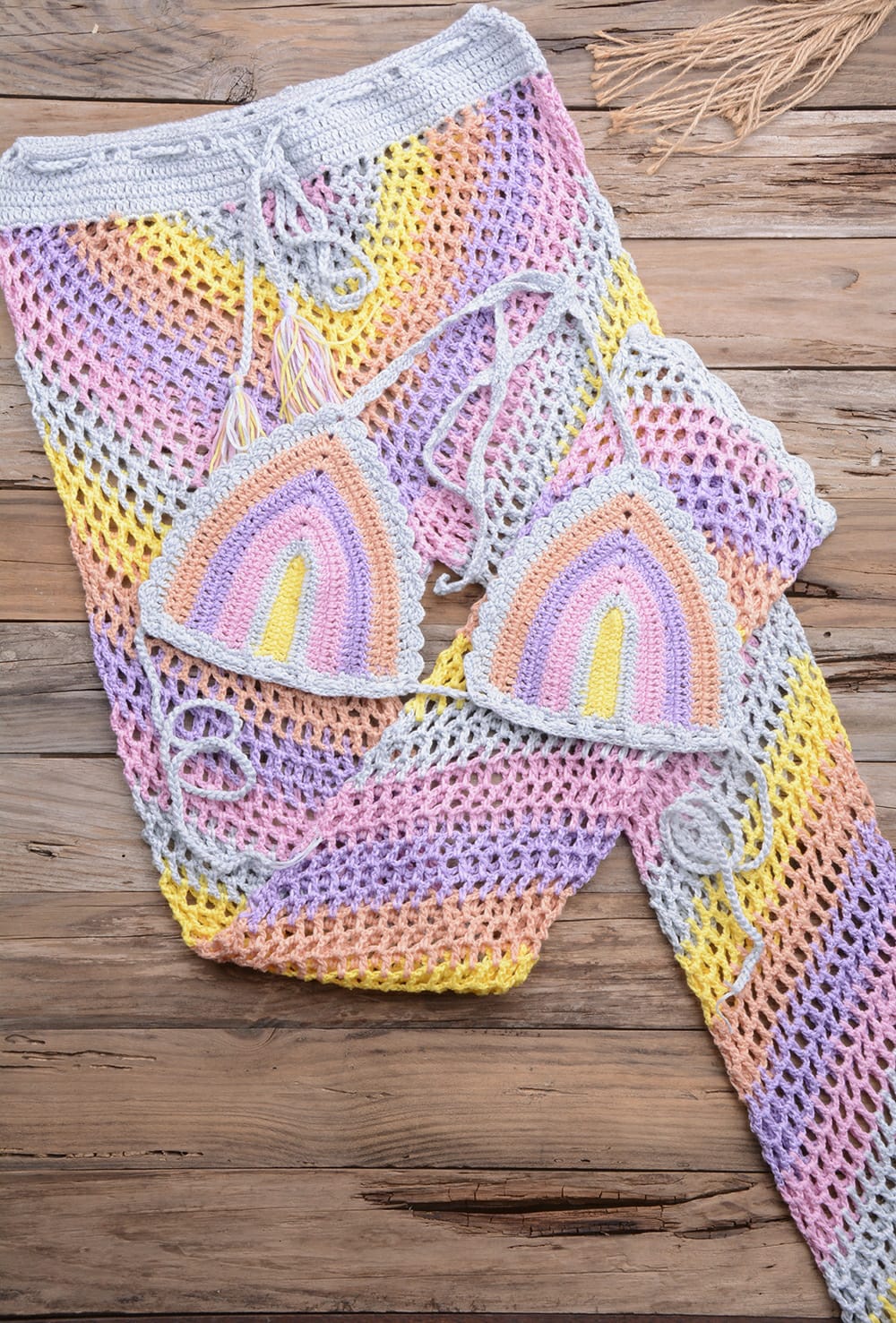 Rainbow crochet set