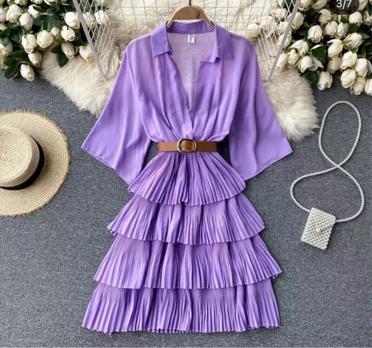 Raquel Layered Dress- Lavender