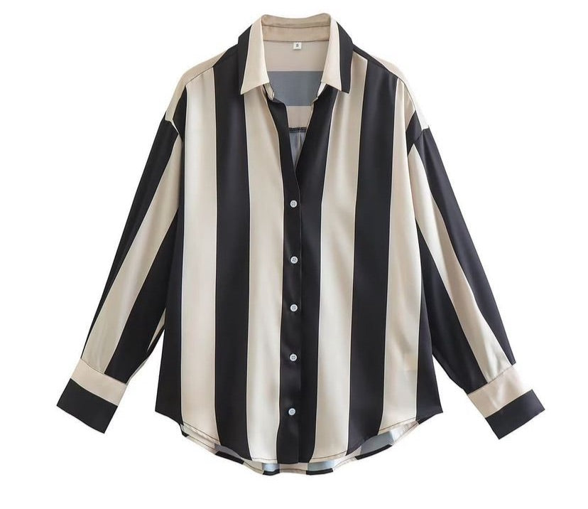 Bubblegum striped shirt obsidian