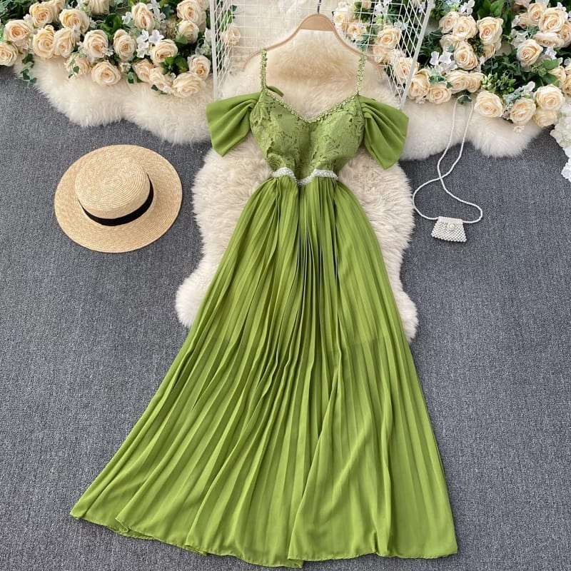 Rhapeal pelated dress green