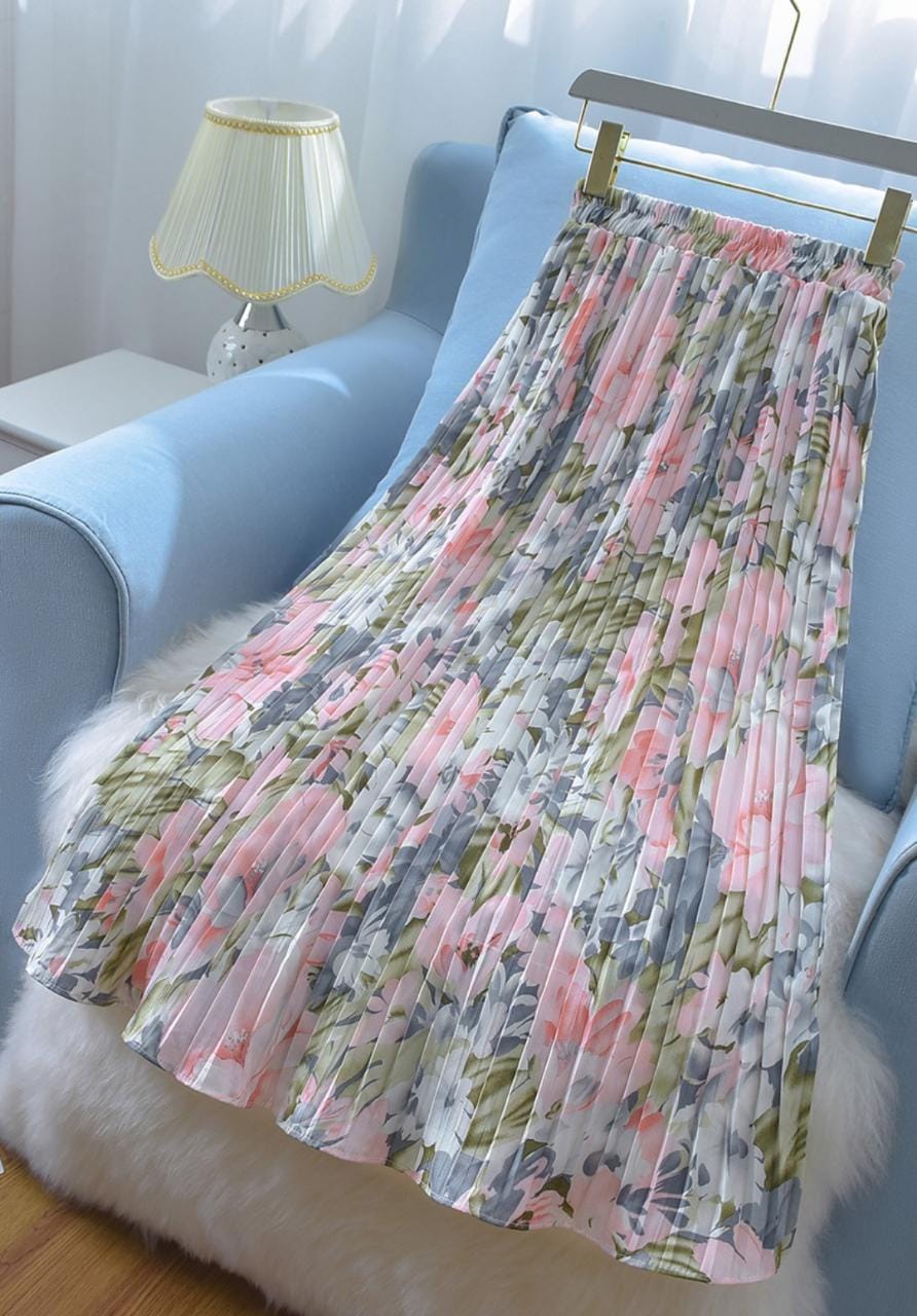 Jasmine Printed Pleated Skirt