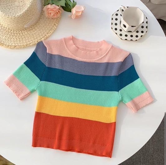 Rainbow crop top