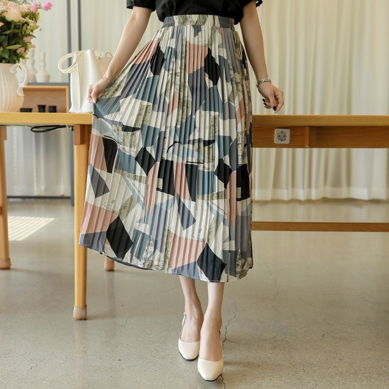 Camouflage Pleated Skirt Fusion