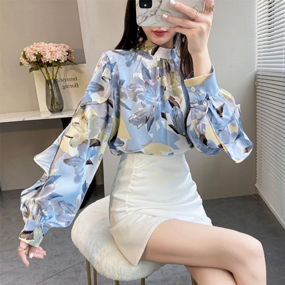 Lily printed shirt ocean