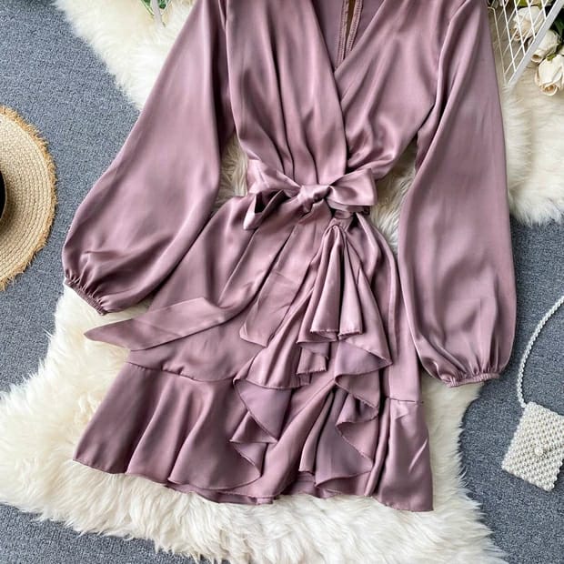 Selena silk satin dress