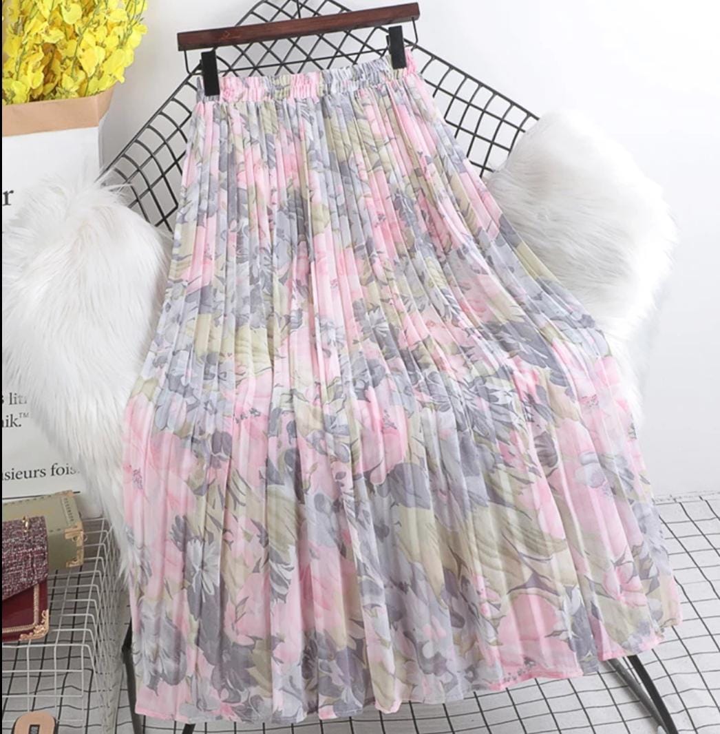 Jasmine Printed Pleated Skirt