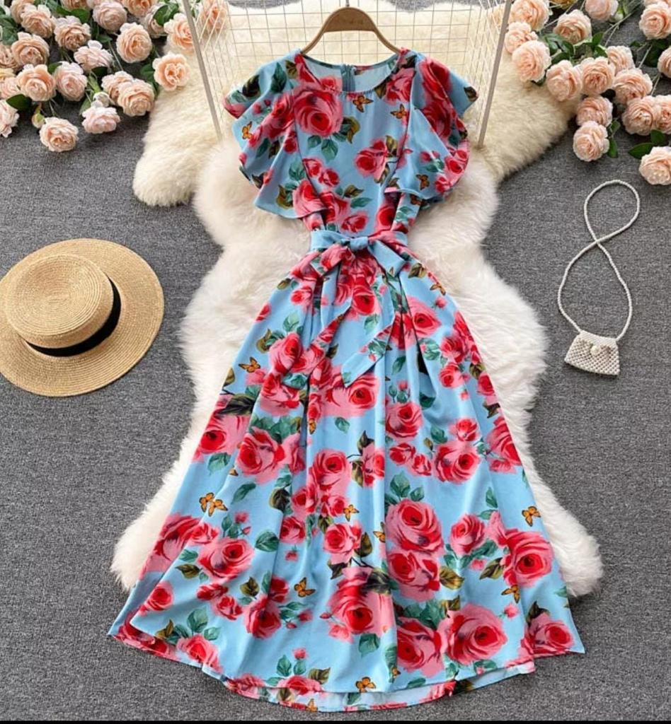 Rosetta floral dress fauna