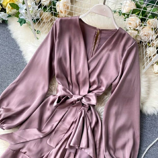 Selena silk satin dress